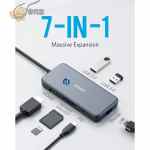 ⁦Anker USB C Hub ، محول 7 في 1 USB C ، مع 4 K USB C إلى HDMI ، وقارئ بطاقات microSD / SD ، و 3 منافذ USB 3.0 ، مع توصيل طاقة 60 وات لأجهزة MacBook Pro و ChromeBook و XPS و Galaxy S9 / S8 و أكثر⁩ - الصورة ⁦2⁩