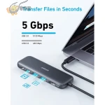 Anker USB C Hub, 332 USB-C Hub (5-in-1) with 4K HDMI Display, 5Gbps USB-C Data Port and 2 5Gbps USB-A Data Ports and for MacBook Pro, MacBook Air, Dell XPS, Lenovo Thinkpad, HP Laptops and More - Image 6