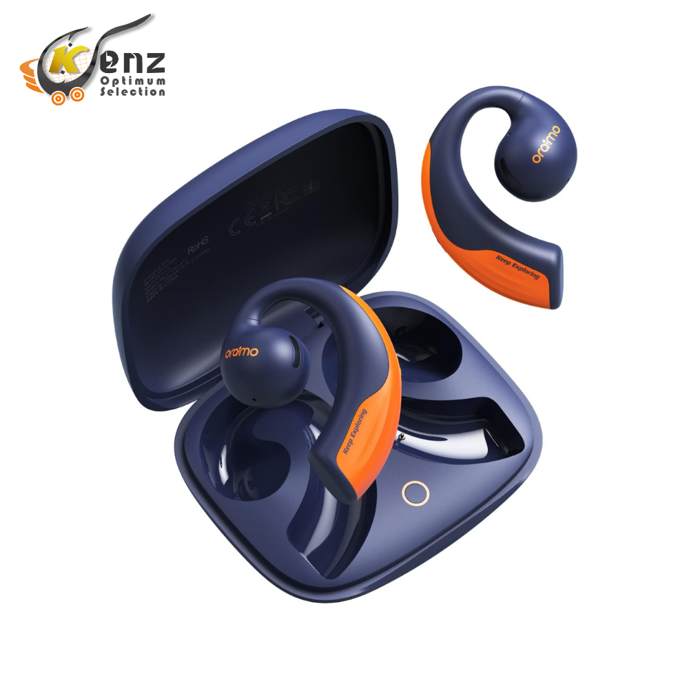 تصميم بدون عنوان (23) سماعات اذن مفتوحة من اورايمو اوبن بودز 4 ميكروفونات اينك لاسلكية وقت تشغيل 40 ساعة مقاومة للماء بدرجة اي بي اكس 5 مشغل ديناميكي 16 ملم مع خطافات للجري والتدريبات ازرق ترو - الصورة 1