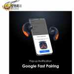 ⁦سماعات اذن مفتوحة من اورايمو اوبن بودز 4 ميكروفونات اينك لاسلكية وقت تشغيل 40 ساعة مقاومة للماء بدرجة اي بي اكس 5 مشغل ديناميكي 16 ملم مع خطافات للجري والتدريبات ازرق ترو⁩ - الصورة ⁦5⁩