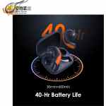 ⁦سماعات اذن مفتوحة من اورايمو اوبن بودز 4 ميكروفونات اينك لاسلكية وقت تشغيل 40 ساعة مقاومة للماء بدرجة اي بي اكس 5 مشغل ديناميكي 16 ملم مع خطافات للجري والتدريبات ازرق ترو⁩ - الصورة ⁦2⁩