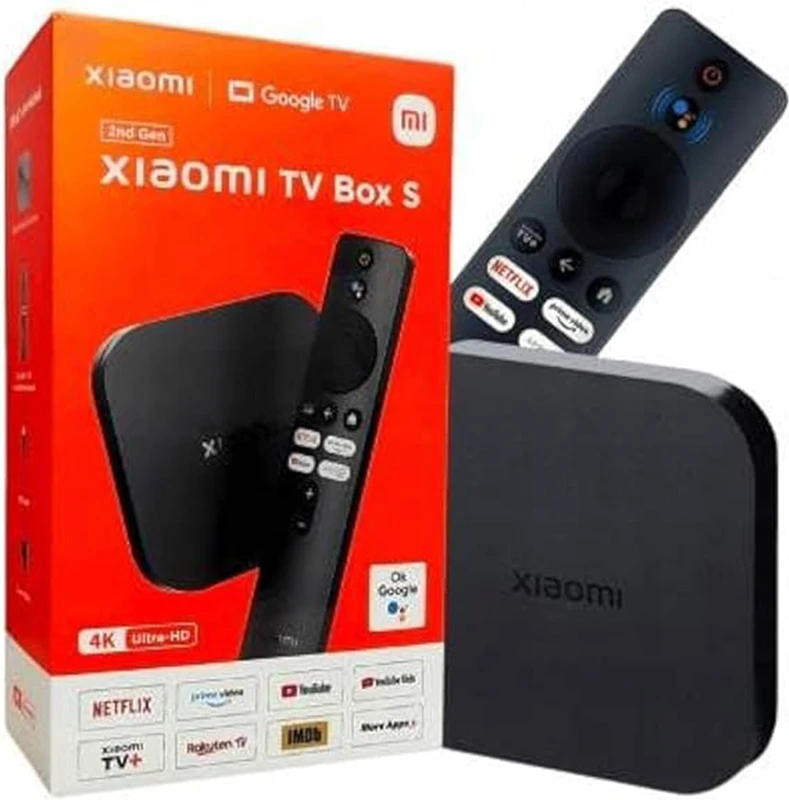 61s7MiJg1JL._AC_SX569_ جهاز شاومي Mi Box S الجيل الثاني – مشغل وسائط 4K Ultra HD، يدعم Google TV وGoogle Assistant، اتصال Wi-Fi ثنائي النطاق، ريموت كنترول، لون أسود - الصورة 1