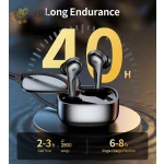 ⁦Choetech BH-T17 داخل الأذن لاسلكية – بلوتوث 5.0، صوت واضح وباس عميق، تحكم باللمس، مقاومة للماء IPX5، لون أسود⁩ - الصورة ⁦4⁩
