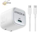 ⁦شاحن أنكر Zolo IQ مضغوط – منفذ USB-C بقوة 30 واط مع كابل Type-C إلى Type-C⁩ - الصورة ⁦2⁩