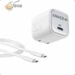 شاحن أنكر Zolo IQ مضغوط – منفذ USB-C بقوة 30 واط مع كابل Type-C إلى Type-C