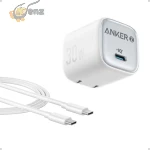 شاحن أنكر Zolo IQ مضغوط – منفذ USB-C بقوة 30 واط مع كابل Type-C إلى Type-C
