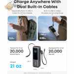 ⁦باور بنك أنكر للابتوب 25000 مللي أمبير – قدرة 165 واط، شحن سريع متعدد الأجهزة، كابلات مدمجة وقابلة للسحب⁩ - الصورة ⁦6⁩