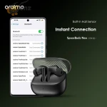 Oraimo SpaceBuds Neo OTW‑323 True Wireless Earbuds – Bluetooth V5.4, 30H Playtime, Sound360 Spatial Audio, ENC Clear Calls, Low‑Latency Game Mode, IPX4 Waterproof - Speed Black - Image 4