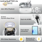 realme Buds T200 Lite Bluetooth in Ear Earbuds,4 Mic, AI ENC for Calls,48 Hours Total Playback with Fast Charging and Ultra Low Latency Gaming TWS, Google Fast Pair, with mic - (Gray) - Image 5