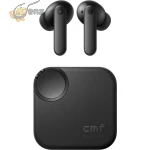 سماعات CMF Buds 2 من Nothing لاسلكية مزودة بعزل ضوضاء هجين بقوة 48 ديسيبل، بطارية تدوم حتى 55 ساعة، محرك صوت 11 مم بتقنية PMI، 6 ميكروفونات عالية الدقة لمكالمات واضحة، دعم الصوت المكاني (Spatial Audio)، مقاومة للماء والغبار بمعيار IP55، اللون رمادي غامق.