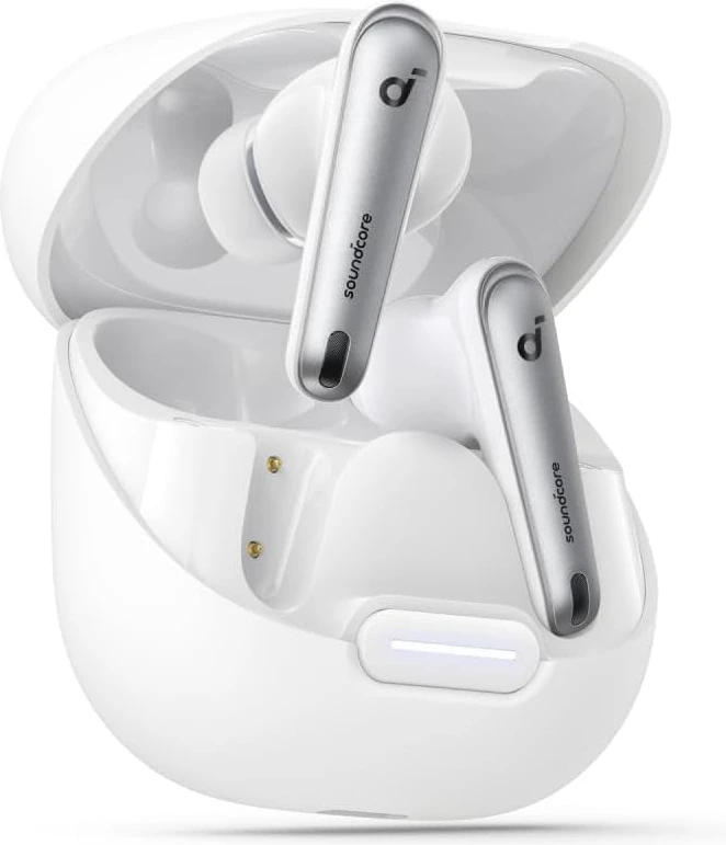 41OwyjGaK5L._AC_SL1200_ Anker soundcore Liberty 4 NC Wireless, 98.5% Noise Reduction, Adaptive Noise Cancelling to Ears 50H Battery, Wireless Charging, Bluetooth 5.3 - White - Image 1
