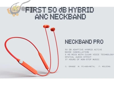 ⁦سماعة رقبة بلوتوث CMF by Nothing Neckband Pro بعزل ضوضاء نشط حتى 50 ديسيبل، تصميم Smart Dial ذكي، تشغيل حتى 37 ساعة – رمادي داكن⁩ - الصورة ⁦4⁩