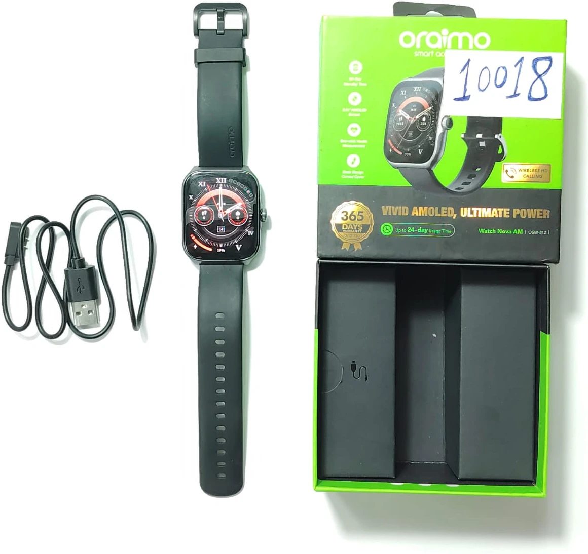 3f644f12-8c87-43a3-a97d-3fa30fcb4694 Oraimo Watch Nova AM OSW-812 Smart Watch ( Open Box) code: 10018 - Image 1