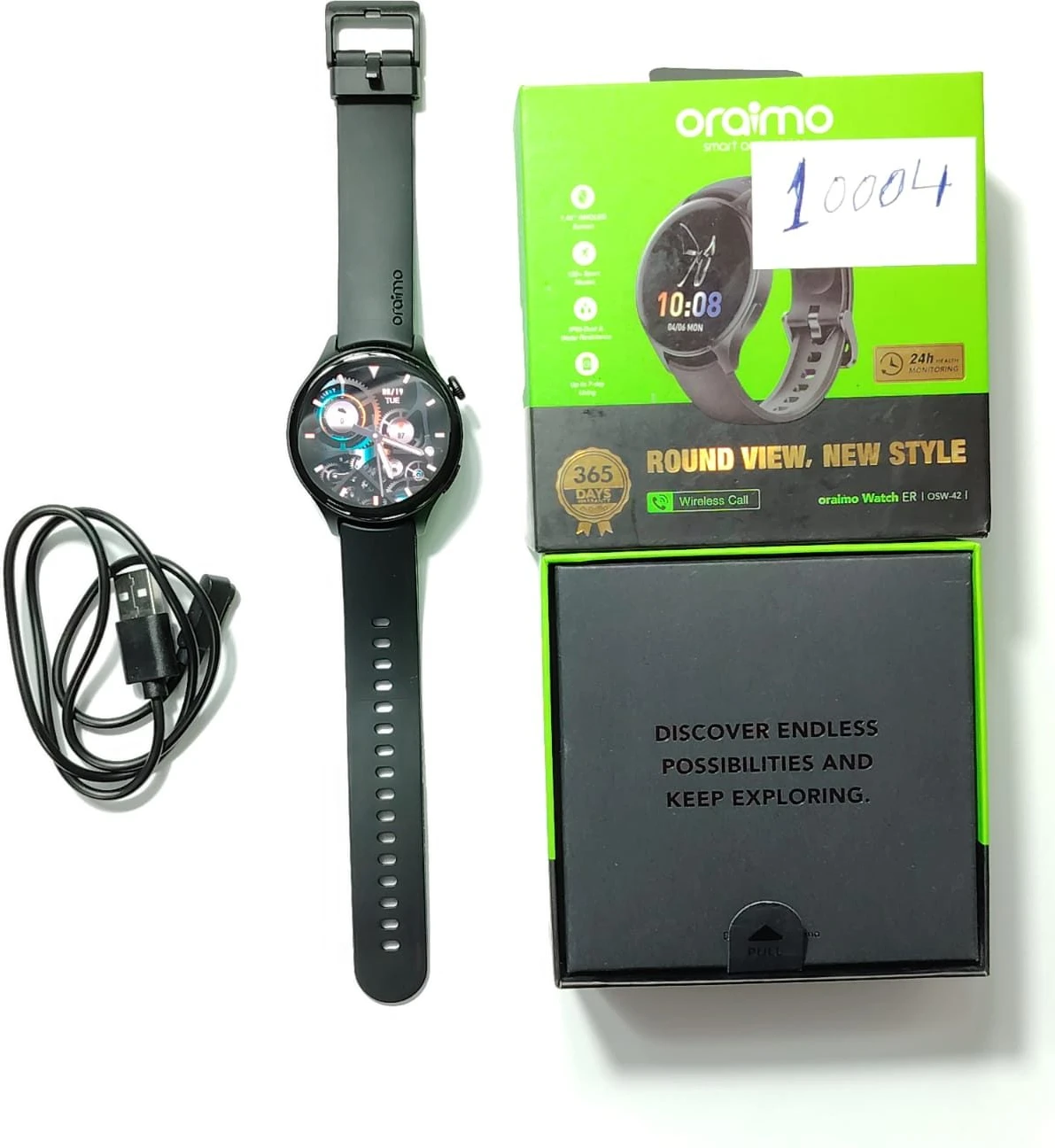 bca27af8-2f09-45e3-8705-a08805eba66b Oraimo ER Smartwatch (OSW-42) (Open Box) code: 1004 - Image 1