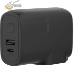 ⁦شاحن من بلكن بمنفذ USB و USB تايب-C متوافق مع آيفون و سامسونج جالاكسي بمنفذين 25 واط مع شحن سريع و تصميم 2 في 1 و شوكات قابلة للطي⁩ - الصورة ⁦4⁩