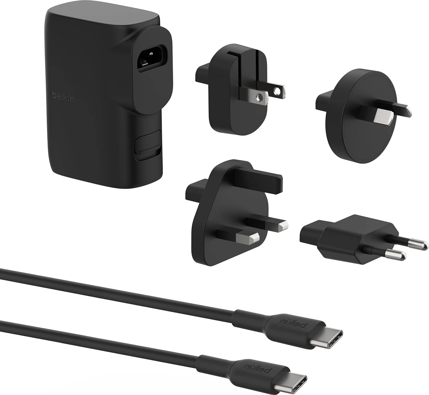 61xV+iLFyqL._AC_SL1500_ شاحن من بلكن بمنفذ USB و USB تايب-C متوافق مع آيفون و سامسونج جالاكسي بمنفذين 25 واط مع شحن سريع و تصميم 2 في 1 و شوكات قابلة للطي - الصورة 1