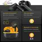 ⁦سماعة ريلمي بادز T200 لايت – لون Volt Black بصوت Bass وبطارية طويلة⁩ - الصورة ⁦6⁩