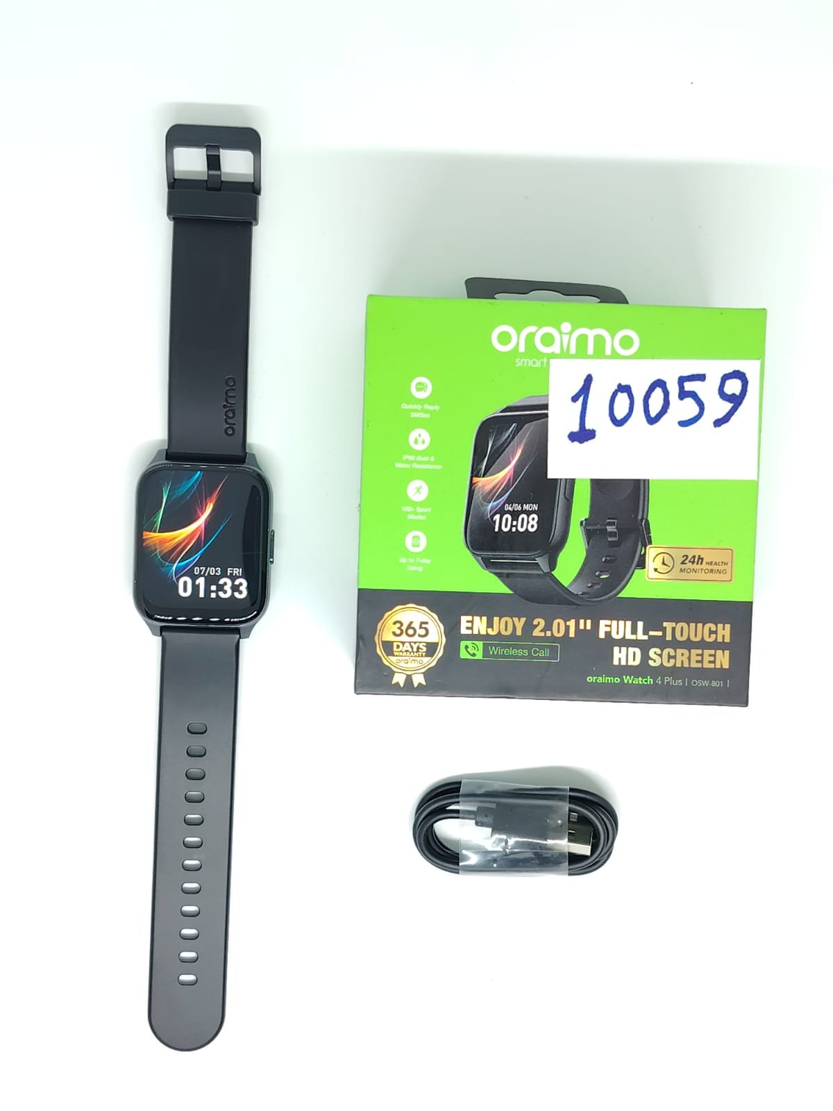 337aada8-cfb7-49bb-9b50-78c71ae3f4a2 Oraimo Watch 4 Plus OSW-801 Smart Watch (Open Box) code: 10059 - Image 1