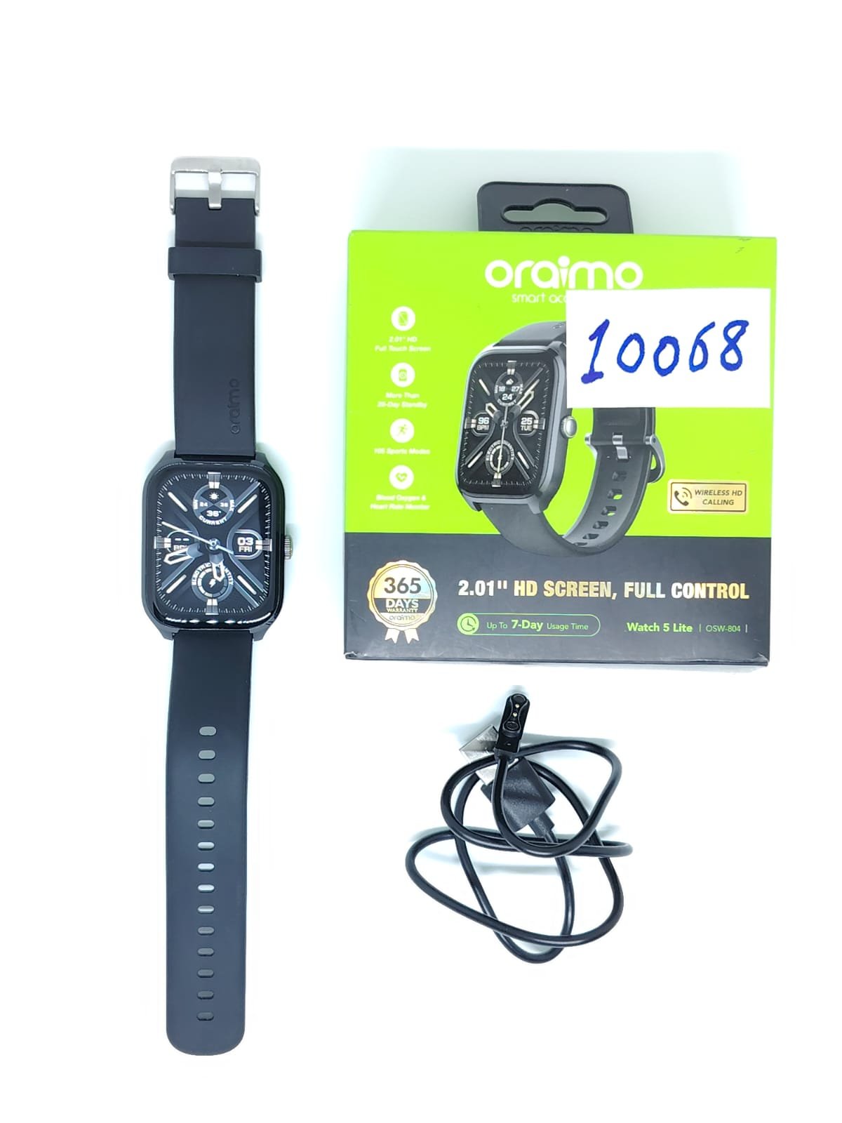 b2199aa0-b3e7-47e5-8f70-943768705231 oraimo Watch 5 Lite ساعة ذكية عالية الدقة IP68 مقاس 2.01 بوصة (Open Box) كود:10068 - الصورة 1