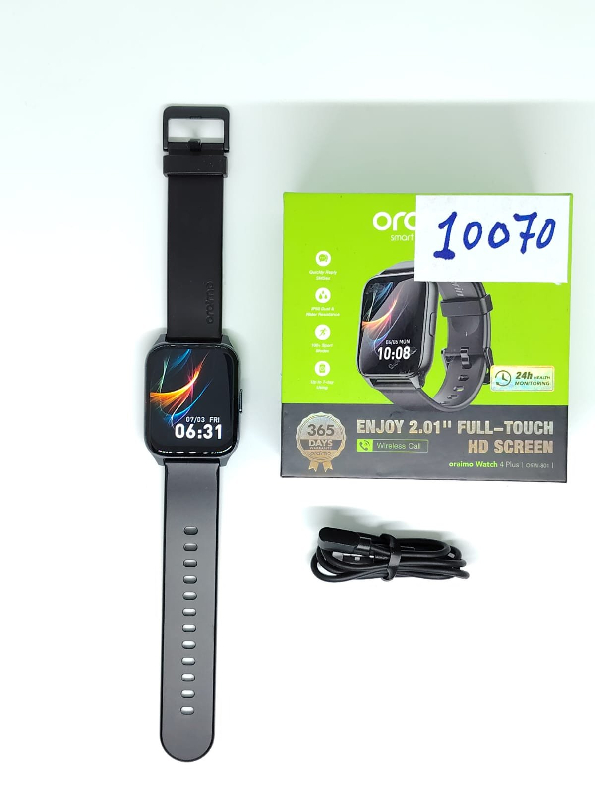 bb084b88-eea7-4594-b45e-48500dbca31f Oraimo Watch 4 Plus OSW-801 Smart Watch (Open Box) code: 10070 - Image 1
